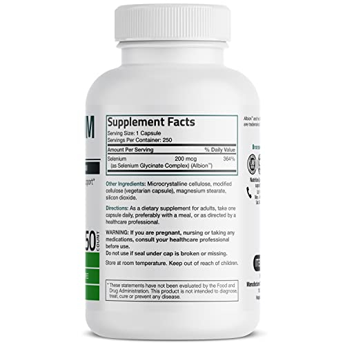 Foto 3 pulgar | Suplemento Bronson Selenium 200 Mcg Con 250 Cápsulas Vegetarianas - Venta Internacional.