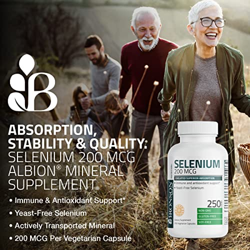 Foto 5 pulgar | Suplemento Bronson Selenium 200 Mcg Con 250 Cápsulas Vegetarianas - Venta Internacional.