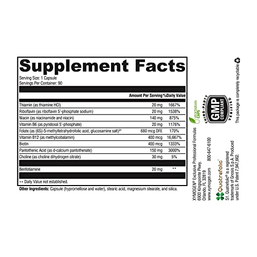 Foto 4 | Suplemento Del Complejo De Vitamina B Xymogen B Activ 90 Cápsulas - Venta Internacional.