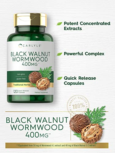 Foto 4 pulgar | Suplemento Carlyle Black Walnut Wormwood 120 Cápsulas - Venta Internacional.