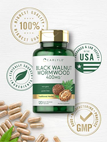 Foto 6 pulgar | Suplemento Carlyle Black Walnut Wormwood 120 Cápsulas - Venta Internacional.