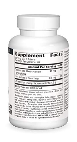 Foto 4 pulgar | Suplement Source Naturals L-triptófano 500 Mg 120 Comprimidos - Venta Internacional.
