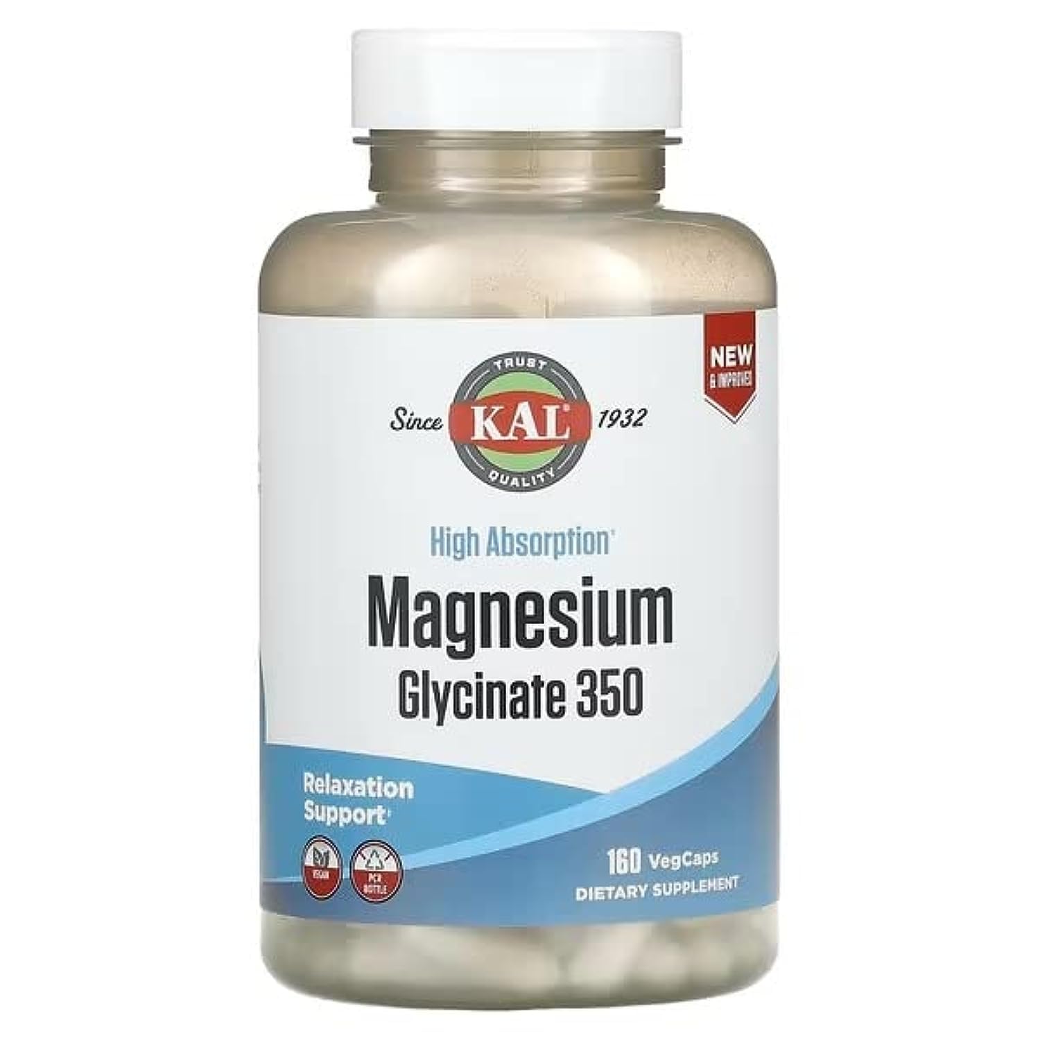 Foto 2 pulgar | Suplemento Kal En Cápsulas De Glicinato De Magnesio 350 Mg - Venta Internacional.