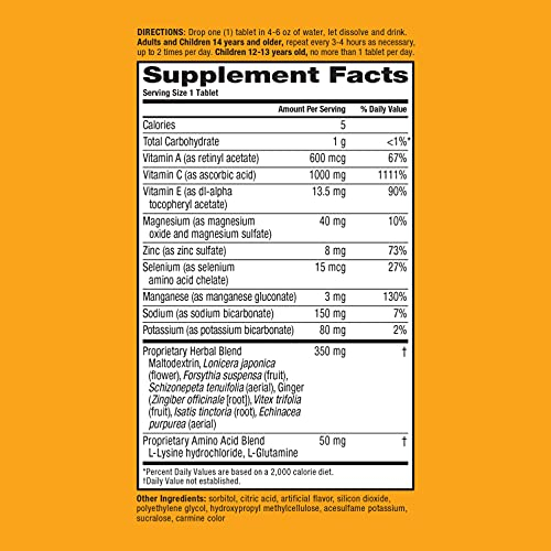 Foto 3 pulgar | Tabletas Efervescentes Airborne De 1000 Mg De Vitamina C Con Zinc - Venta Internacional.