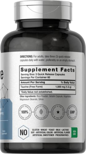 Foto 3 pulgar | Suplemento Horbaach De Taurina, 1500 Mg, Cápsulas, 180 Unidades - Venta Internacional.