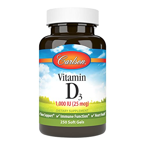Foto 2 pulgar | Suplemento De Vitamina D Carlson D3 1000 Ui 250 Cápsulas Blandas - Venta Internacional.