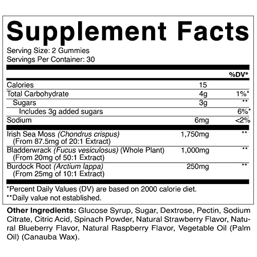 Foto 5 pulgar | Suplemento Vitamático De Gomitas Irlandesas De Musgo Marino, 3000 Mg, 60% Veganas - Venta Internacional.