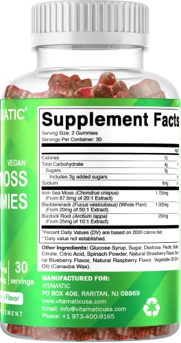 Foto 7 pulgar | Suplemento Vitamático De Gomitas Irlandesas De Musgo Marino, 3000 Mg, 60% Veganas - Venta Internacional.
