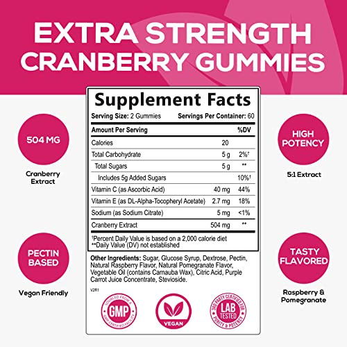 Foto 3 pulgar | Suplementa 5 Veces El Extracto De Gomitas De Arándano De Nature's Nutrition - Venta Internacional.
