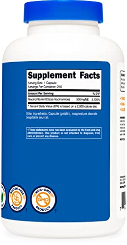 Foto 5 pulgar | Suplemento Nutricost De Niacinamida (vitamina B3) 500 Mg 240 Cápsulas - Venta Internacional.