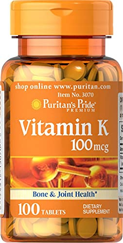 Foto 2 pulgar | Suplemento Puritan's Pride De Vitamina K De 100 Mcg Para Huesos Y Articulaciones - Venta Internacional.
