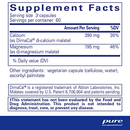Foto 2 | Suplemento Pure Encapsulations Cal/mag (malato) 2:1 180 Cápsulas - Venta Internacional.