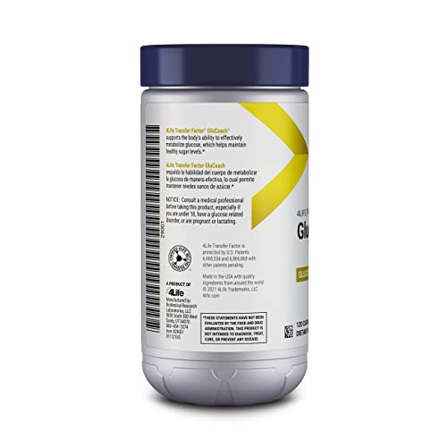 Foto 5 pulgar | Suplemento 4life Transfer Factor Glucoach 120 Cápsulas - Venta Internacional.