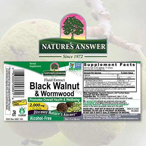 Foto 3 pulgar | Suplemento Nature's Answer De Nogal Negro Y Ajenjo 30 Ml - Venta Internacional.