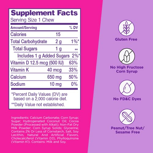 Foto 3 pulgar | Suplemento Viactiv Calcium + Vitamina D3 Soft Chews 60 Unidades - Venta Internacional.