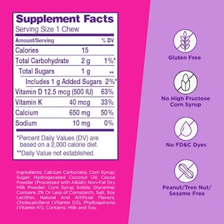 Foto 2 | Suplemento Viactiv Calcium + Vitamina D3 Soft Chews 60 Unidades - Venta Internacional.