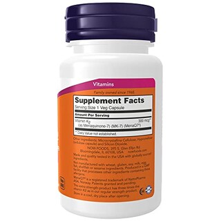 Foto 2 | Suplemento Now De Vitamina K2 (mk-7), 300 Mcg, Extra Fuerte, 60 Ca - Venta Internacional.