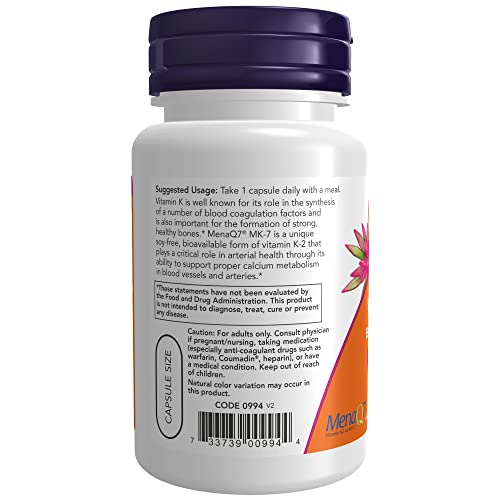 Foto 4 pulgar | Suplemento Now De Vitamina K2 (mk-7), 300 Mcg, Extra Fuerte, 60 Ca - Venta Internacional.