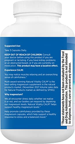 Foto 5 pulgar | Suplemento Natural Vitality Calm Capsules Magnesio 180 - Venta Internacional.
