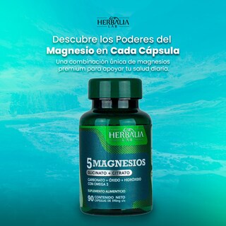 Foto 4 | Suplemento Alimenticio Herbalia Lab 5 Magnesios