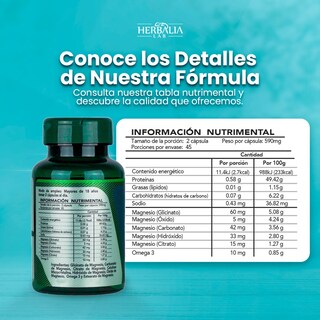 Foto 6 | Suplemento Alimenticio Herbalia Lab 5 Magnesios