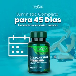 Foto 7 | Suplemento Alimenticio Herbalia Lab 5 Magnesios