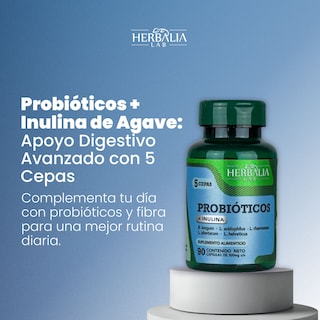 Foto 6 | Fórmula Única De Probióticos + Fibra: 5 Cepas Potentes, Inulina De Agave - Herbalia Labs