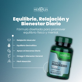 Foto 5 | Citrato De Magnesio 500 Mg Con Omega 3 De Herbalia Lab