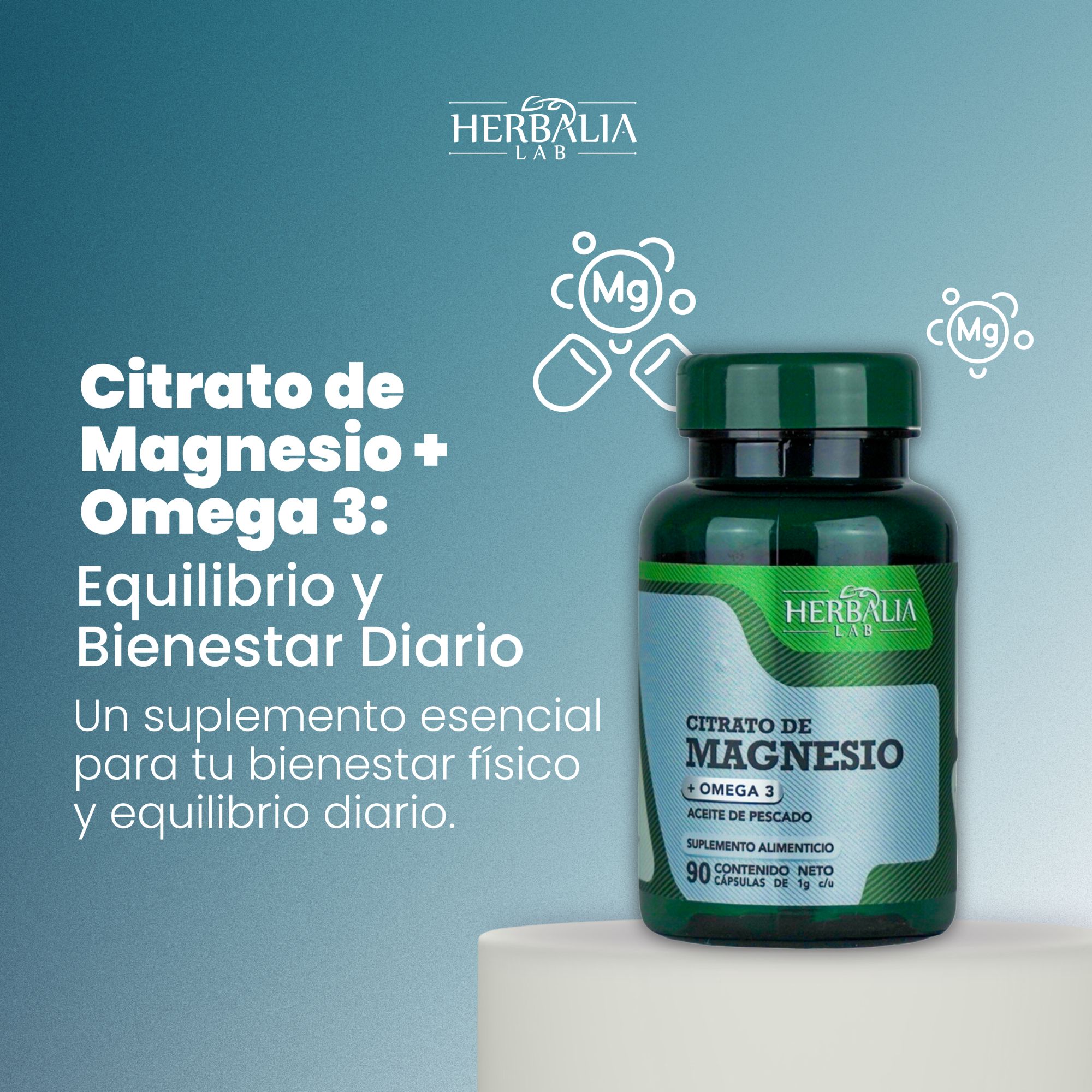 Foto 8 pulgar | Citrato De Magnesio 500 Mg Con Omega 3 De Herbalia Lab