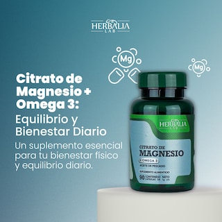 Foto 7 | Citrato De Magnesio 500 Mg Con Omega 3 De Herbalia Lab