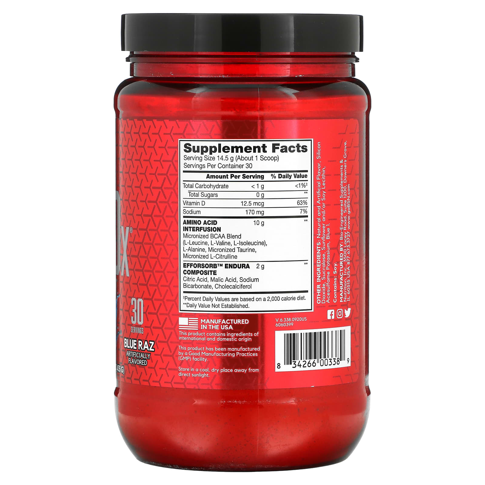 Foto 2 | Aminoácidos AminoX Blue Raz BSN Sports 435 g