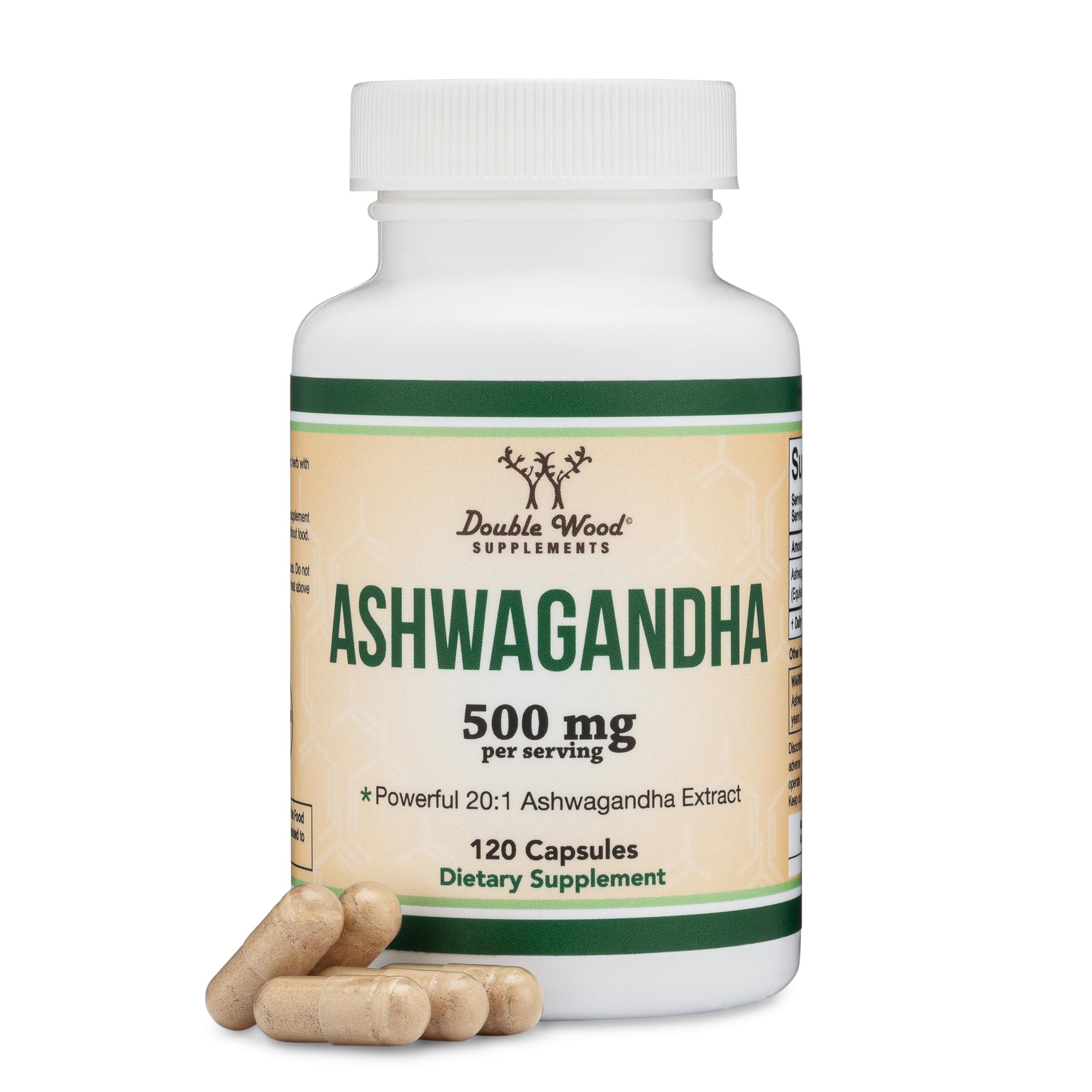 Foto 2 pulgar | Cápsulas De Ashwagandha De Double Wood Supplements, 120 Unidades - Venta Internacional.