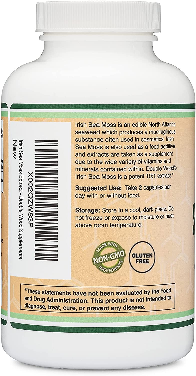 Foto 4 pulgar | Suplemento Double Wood Irish Sea Moss En Cápsulas 180 X 1200 Mg - Venta Internacional.