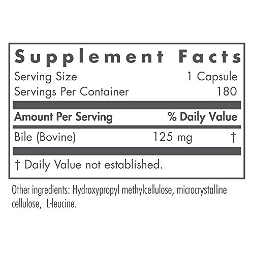 Foto 3 pulgar | Suplemento Nutricology Ox Bile 125 Mg Para La Digestión De Grasas 180 C - Venta Internacional.