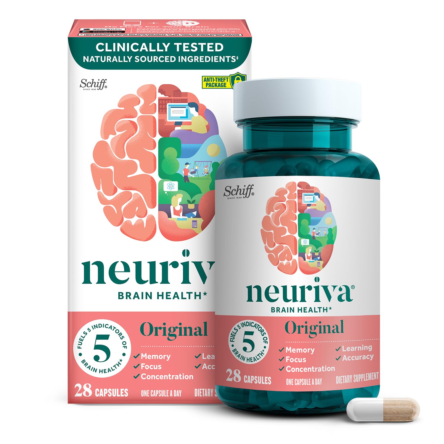 Foto 2 pulgar | Suplemento Cerebral Neuriva Original Descafeinado 28 Cápsulas - Venta Internacional