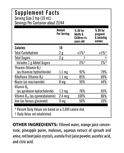 Foto 3 pulgar | Suplemento Flora Iron con Complejo de Vitamina B 450 ml Vegano - Venta Internacional