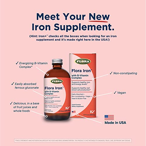 Foto 3 | Suplemento Flora Iron con Complejo de Vitamina B 450 ml Vegano - Venta Internacional