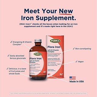 Foto 3 | Suplemento Flora Iron con Complejo de Vitamina B 450 ml Vegano - Venta Internacional