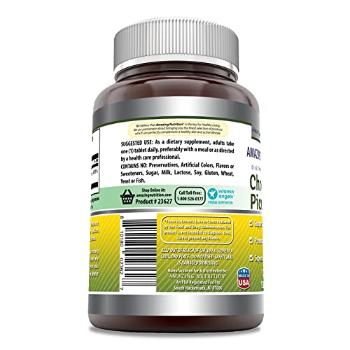 Foto 4 pulgar | Suplemento Amazing Nutrition Picolinato de Cromo 1000 Mcg - Venta Internacional