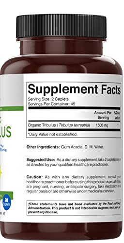 Foto 5 pulgar | Suplemento Brieofood Organic Tribulus 1500 Mg 90 Comprimidos - Venta Internacional