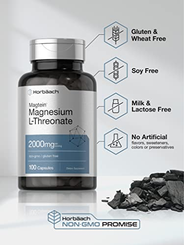 Foto 5 pulgar | Suplemento Horbaach Magtein Magnesio L-Treonato 200 mg - Venta Internacional