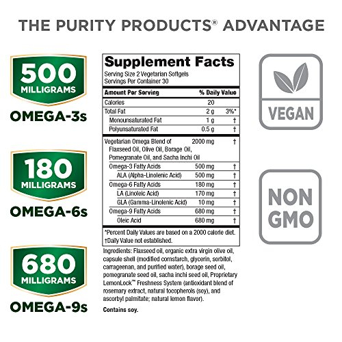 Foto 3 pulgar | Suplemento Purity Products Omega 3-6-9 Vegan 60 Cápsulas Blandas - Venta Internacional
