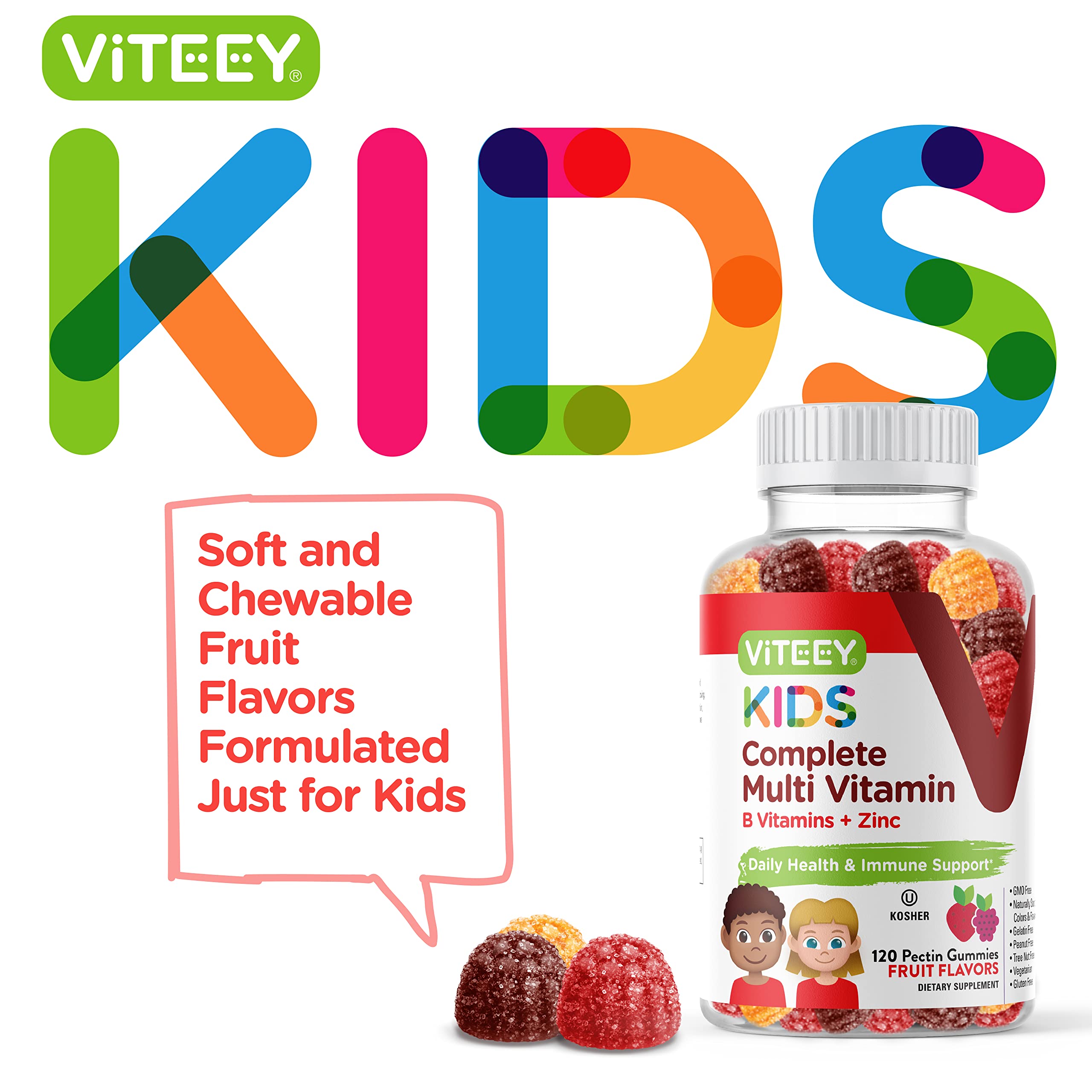 Foto 3 pulgar | Gomitas Multivitamínicas Viteey Kids Complete Suministro De 1 Mes - Venta Internacional