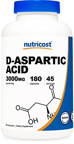 Foto 2 pulgar | Suplemento Nutricost de Ácido D-Aspártico 3000 mg 180 Cápsulas - Venta Internacional
