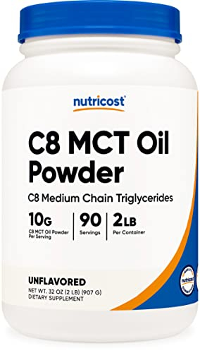 Foto 2 pulgar | Aceite Mct En Polvo Nutricost C8 2 Libras (950 G), 95% Aceite Mct C8 - Venta Internacional.