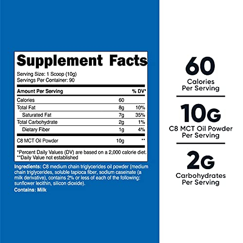Foto 5 pulgar | Aceite Mct En Polvo Nutricost C8 2 Libras (950 G), 95% Aceite Mct C8 - Venta Internacional.