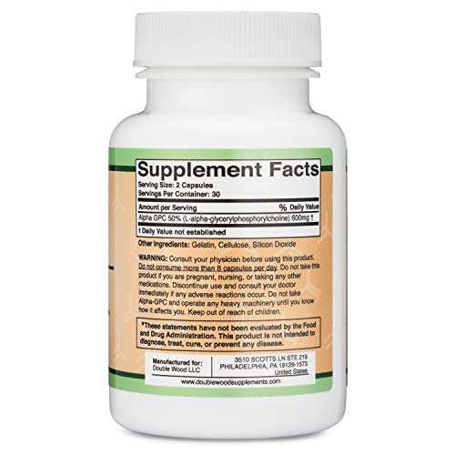 Foto 3 pulgar | Suplemento De Colina Alpha Gpc De Double Wood, 600 Mg, 60 Cápsulas - Venta Internacional.