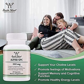 Foto 4 | Suplemento De Colina Alpha Gpc De Double Wood, 600 Mg, 60 Cápsulas - Venta Internacional.