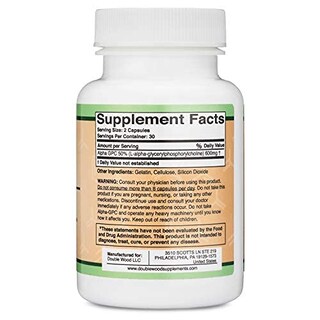 Foto 7 | Suplemento De Colina Alpha Gpc De Double Wood, 600 Mg, 60 Cápsulas - Venta Internacional.