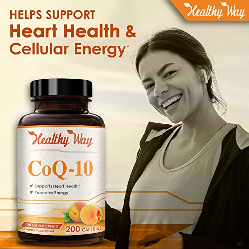 Foto 6 pulgar | Suplemento Healthywayrx Coq10 400 Mg 200 Cápsulas Heart Health - Venta Internacional.